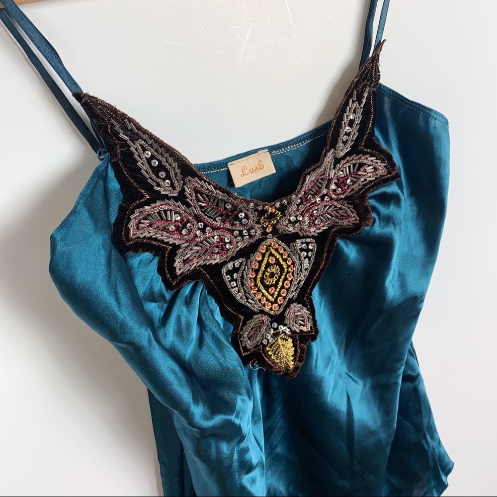 LUSH teal sequined camisole size S/M